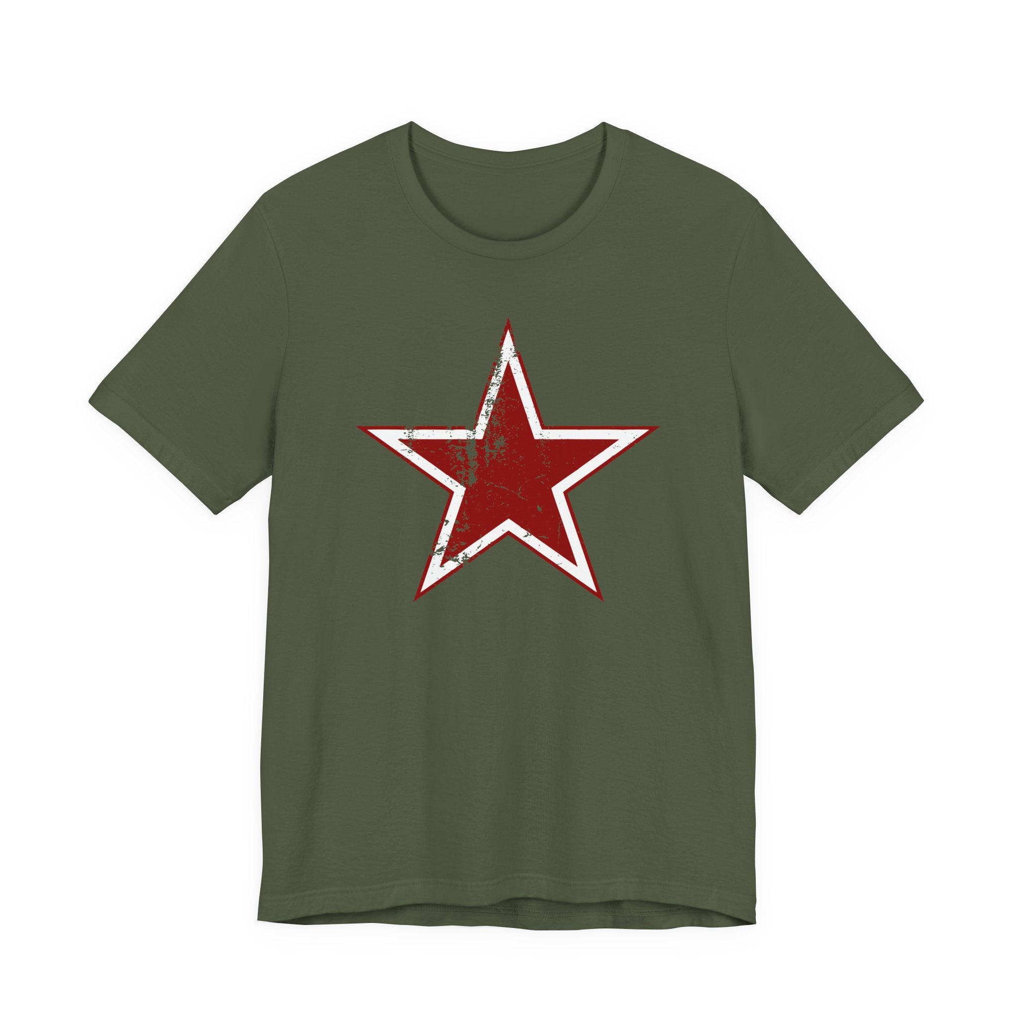 Distressed Red Star T‑Shirt — Vintage Americana Tee