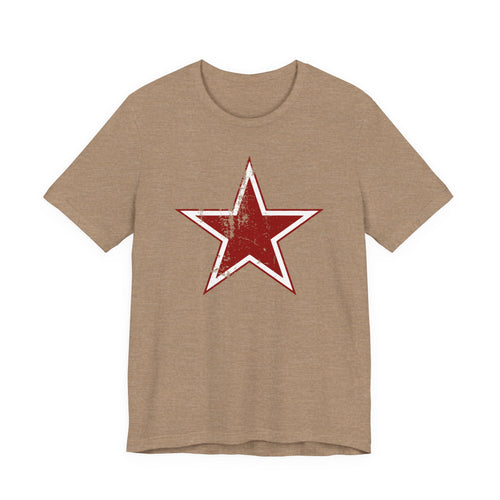 Distressed Red Star T‑Shirt — Vintage Americana Tee